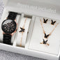 5/6-Piece Women's Quartz Watch & Jewelry Gift Set - Silicone Band, 38mm (1.50 in)