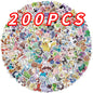 200PCS/Set Kawaii Pikachu Pokemon Stickers for Laptop Phone Suitcase Skateboard Guitar Cute Cartoon Stickers Kid Gift Toys