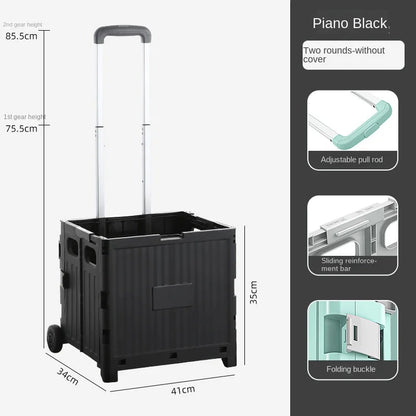 Multifunctional Folding Camping Trolley - Large Capacity Portable Outdoor Storage Cart