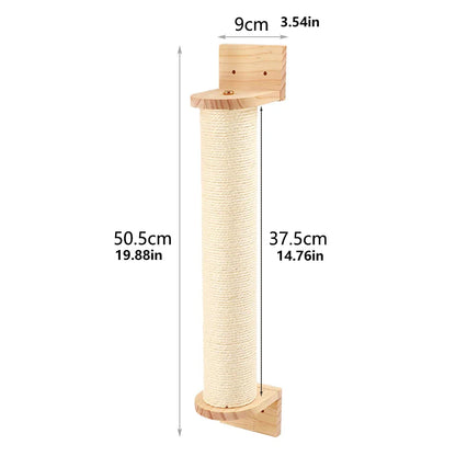 Wall-Mounted Cat Climbing Shelves with Steps, Scratching Post and Hideaway Bed