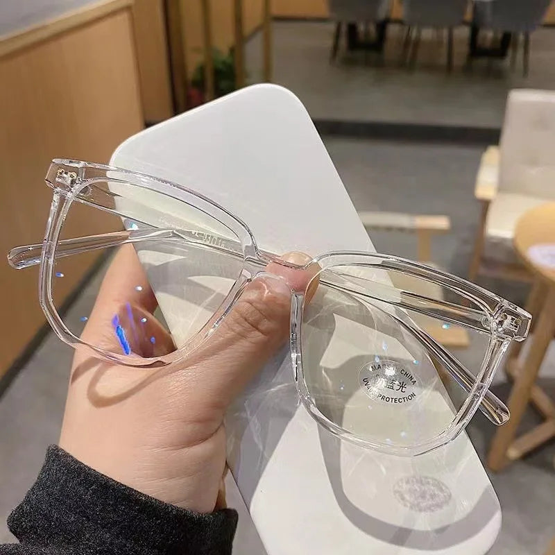 Transparent Square Blue Light Blocking Glasses for Women and Men - Clear Frame Computer Eyewear