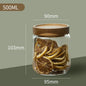 Wood Lid Glass Airtight Canister Kitchen Storage Bottles Jars Food Container Grains Tea Coffee Beans Grains Candy Jar Containers