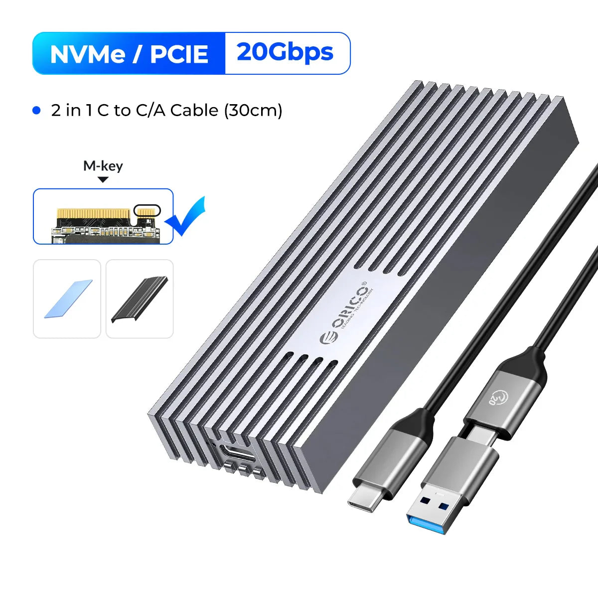 USB4 40Gbps NVMe M.2 SSD Enclosure — Thunderbolt 3/4 Compatible, USB-C