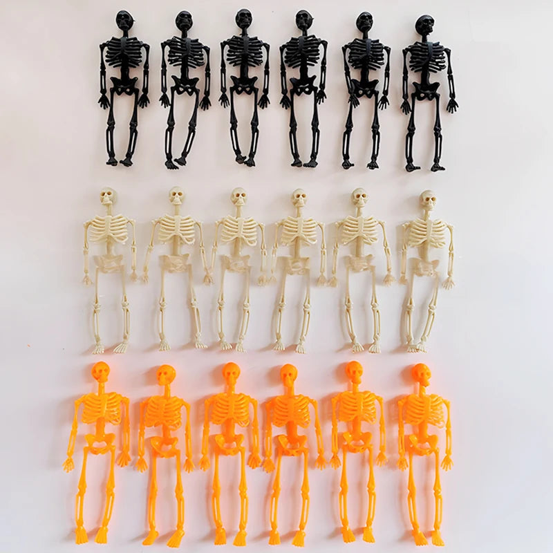6-Piece Plastic Skeleton Pendant Decorations for Halloween