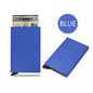 RFID Metal Pop-Up Card Holder Wallet – Slim Minimalist Small Black Unisex