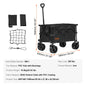 Collapsible Folding Wagon Cart — All-Terrain Beach & Camping Utility Wagon with Drink Holder & Storage Pockets