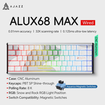 68-Key Hot-Swappable Mechanical Bluetooth & USB Compact Gaming Keyboard with RGB Backlight