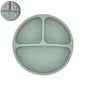 Silicone Baby Sucker Plate & Rice Spoon Set Cute Cartoon Tableware