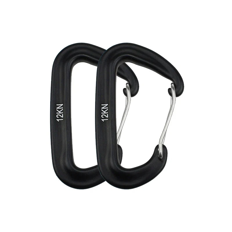 12KN Small Climbing Carabiner D-Shape Mountaineering Buckle Hook