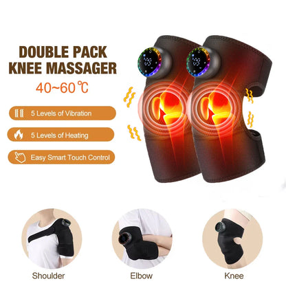 Smart Heated Knee Massager Vibration Hot Compress for Knee, Shoulder & Elbow — Adjustable Heat & Intensity