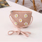 Kids Mini Woven Natural Straw Crossbody Bag for Girls Cute Shoulder Purse
