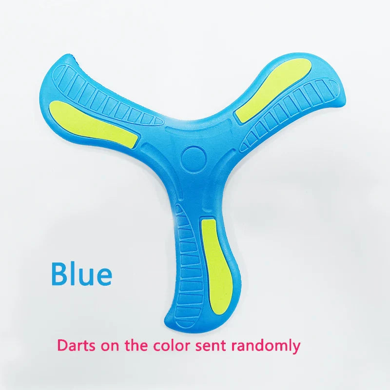 Soft Foam Boomerang Flying Disc for Kids & Adults - 9 x 9 in (23 x 23 cm) Three-Leaf Outdoor Throwing Toy, Unisex