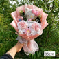 Kawaii Cat Plush Bouquet with Soap Rose Flowers — Cute Valentine's Day, Birthday & Graduation Gift