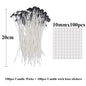 Pre-Waxed Cotton-Core Candle Wicks with Metal Sustainer Tabs, 100-Pack, 1.0–7.9 in (2.6–20 cm) for DIY Candle Making