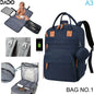 Waterproof Diaper Bag Backpack for Moms – Multi-Pocket Baby Travel Tote with Changing Pad & Stroller Straps