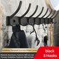6-Peg Folding Wall Hooks – Aluminum Nail-Mount Towel & Coat Rack, Black/White