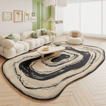 VIKAMA Green Carpet Living Room Shaped Cream Style 2025 New Plush Irregular Bedroom Bedside Floor Mats Home Decoration