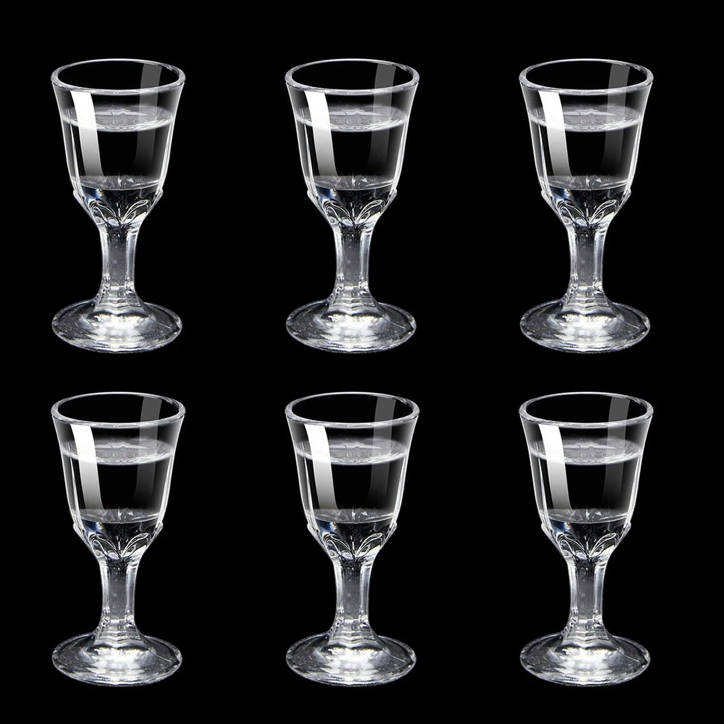 6-Pack Mini Stemmed Shot Glasses Assorted 10/15/25 ml (0.34/0.51/0.85 oz) Clear Mini Wine Cups for Liquor, Sake & Parties
