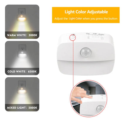 LED Motion Sensor Night Light EU Plug 220V – Plug-In Wall Lamp for Hallway, Stair, Kitchen & Bedroom