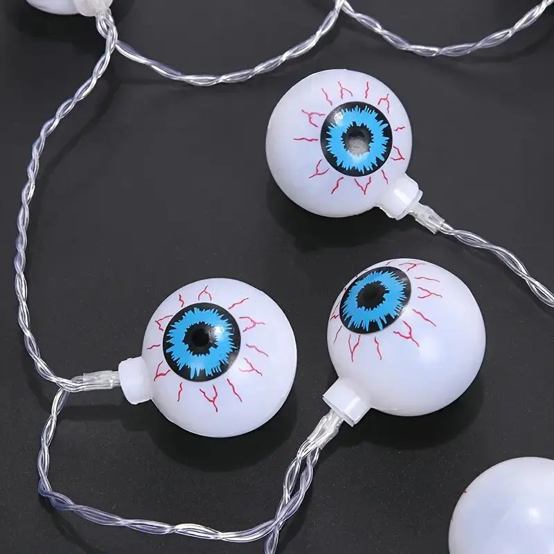 Halloween Eyeball LED String Lights, Battery Operated