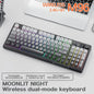 96-Key Bluetooth & 2.4G Wireless Gaming Keyboard with Smart Screen, RGB Backlight, Ergonomic PBT Keycaps — Multi-Device for PC Laptop Tablet