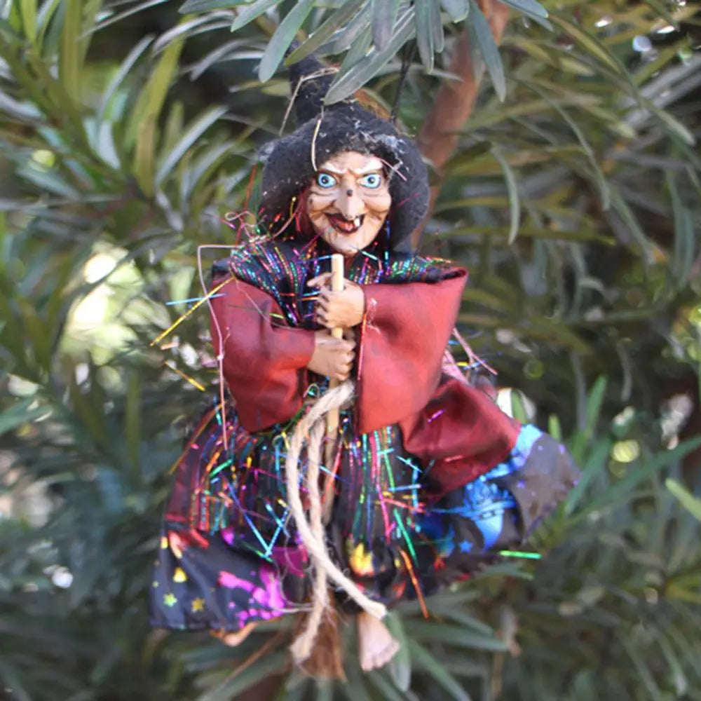 Halloween Witch Doll Ornament, 20 × 7cm, Red or Black