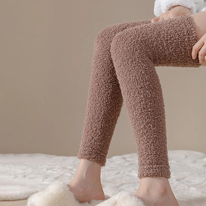 Women's Knee-High Polyester Leg Warmers - Soft Long Solid Color Boot Socks