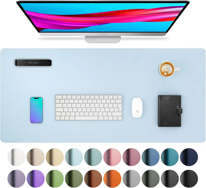 Large Waterproof PU Leather Desk Mat for Office & Home — Keyboard, Mouse & Writing Pad