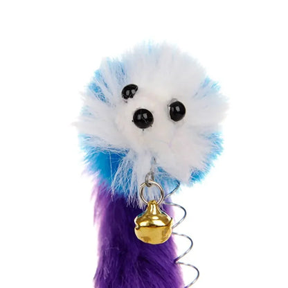 Interactive Cat Feather Wand with Sisal Mouse and Mini Bell Teaser Toy for Cats