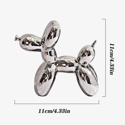Nordic Ceramic Balloon Dog Abstract Ornament Creative Sculpture Study Room Statue Home Office Accessories Festival Decoration