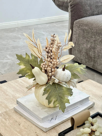 Artificial Pumpkin Autumn Decoration, 12.5 x 29cm, White or Orange