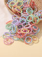 100pcs Kids Rubber Bands – Colorful Hair Scrunchies for Toddlers