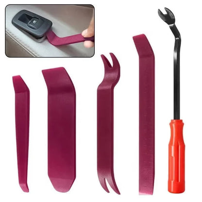 5-Piece Car Panel Trim Removal Tool Kit – Plastic Pry Tools & Claw Nail Remover for Interior Trim, Molding, Dashboard