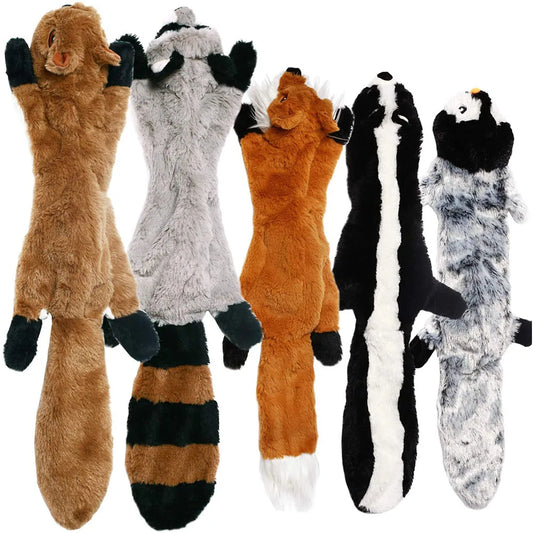 No-Stuffing Squeaky Dog Toy - Durable Simulated Animal Plush with Crinkle and Chew-Resistant Design