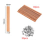 30/50-Pack Cherry Wood Candle Wicks with Metal Clip Bases – Smokeless Wooden Wicks for DIY Jar Candles