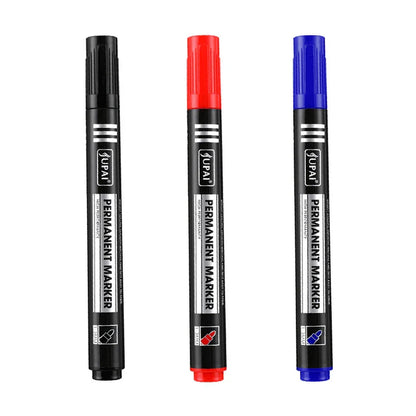 Permanent Fine Tip Marker Pens 1.5mm Waterproof Ink - 3/6 Pack Black Blue Red