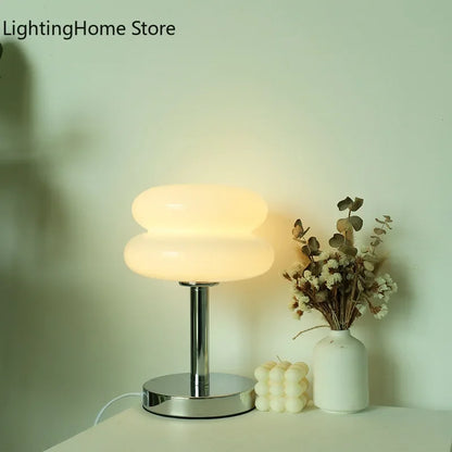 Ins Glass Stained Table Lamp Children's Lamp Bedroom Bedside Atmosphere Lamp Decoration Egg Tart Lamp Drop Shipping Dropshipping