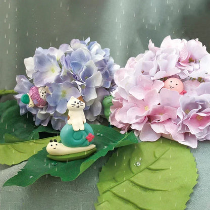 Cat Resin Decoration Crafts Rain Scene Frog Small for Desk Decoration Ornaments Craft Toys Collection Gifts Wholesales 2024 New