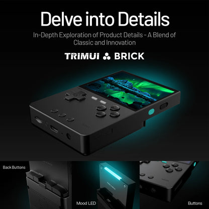 TRIMUI BRICK Handheld Game Console - 3.2" IPS, Allwinner A133P, Linux, RGB LED, Metal Back, 12,000+ Games, 4 Colors