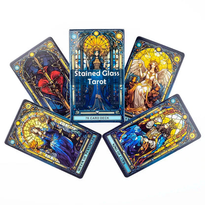Stained Glass Tarot Card Deck – 78 Cards for Family & Divination