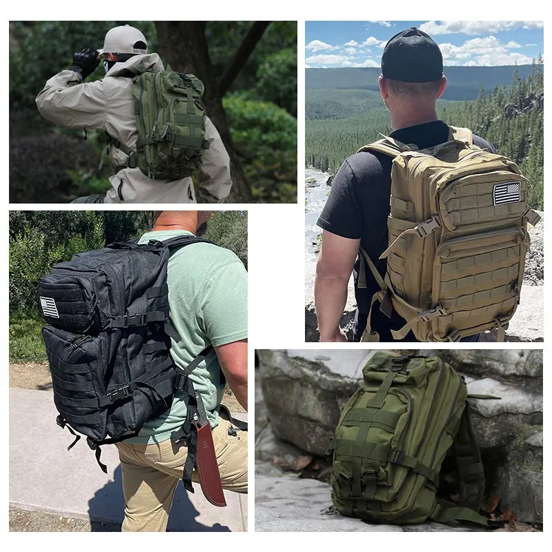 50L (13.2 Gal) Tactical Water-Resistant Travel Backpack – Large Capacity Multi-Functional Rucksack