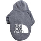 Large Dog Hoodie Autumn Winter Dog Face Text Pattern Jacket for French Bulldog, Labrador