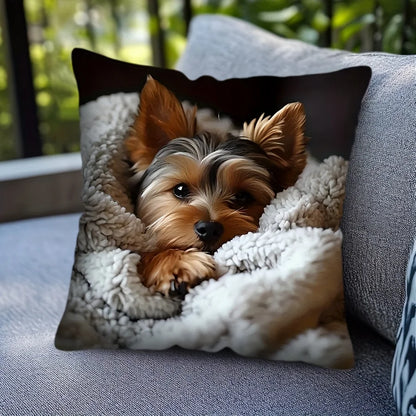 VIKAMA Adorable Puppy Print Decorative Pillowcase, Multi-Size Pillow for Living Room, Office, and Bedroom Home Decor