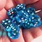 10-Pack 14mm (0.55 in) Transparent Acrylic Dice Rounded Corner Multi-Color Game Dice