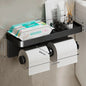 No-Drill Aluminum Toilet Paper Holder – Wall-Mounted Adhesive or Screw Tissue Rack, Rust-Resistant Bathroom Accessory