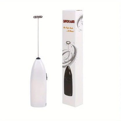 Handheld Electric Milk Frother & Mini Egg Beater Battery-Powered Coffee Mixer