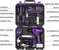 8V Cordless Drill 126-Piece Home Tool Kit - Red Electric Drill & Hand Tools for DIY