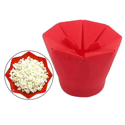 Foldable Silicone Microwave Popcorn Bowl – Heat-Resistant, Dishwasher Safe DIY Popcorn Maker