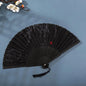 Hand Fan Foldable Silk Fan Noodles Bamboo Fan Bones Halloween Cosplay Prop Christmas Wedding Decoration Party Gifts Art Crafts