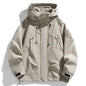 Men’s Waterproof Windbreaker Hooded Jacket – Lightweight Zipper Softshell Bomber for Hiking, Camping & Everyday Wear